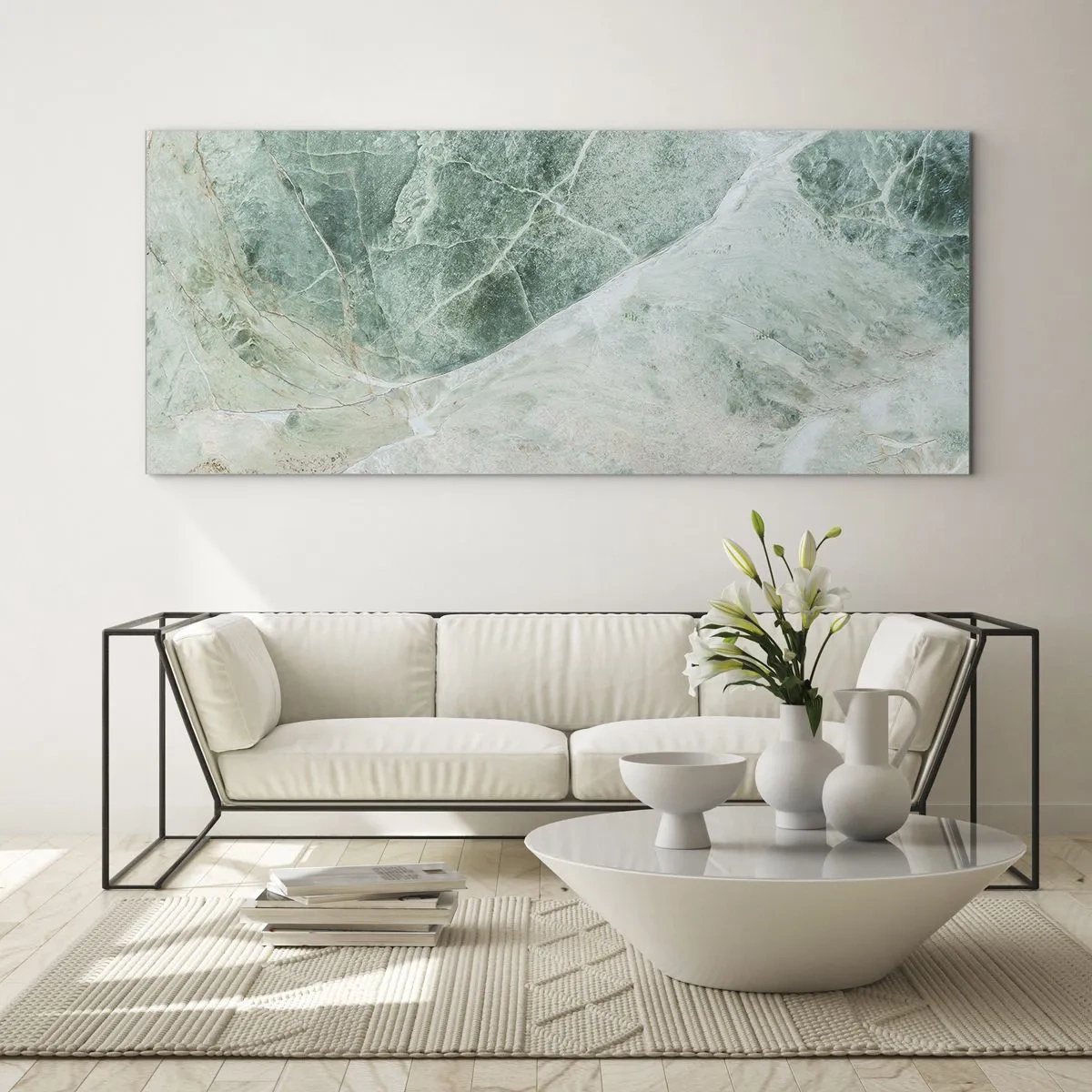Glasbild - Bild auf glas - Edle Kälte des Steins - 100x40 cm