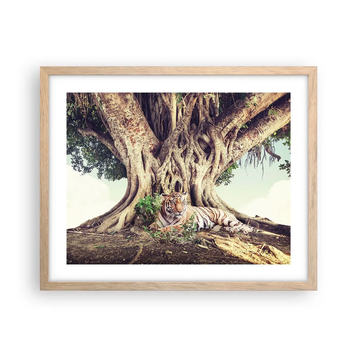 Poster in einem Rahmen aus heller Eiche - Blick aus dem Buch Genesis - 50x40 cm