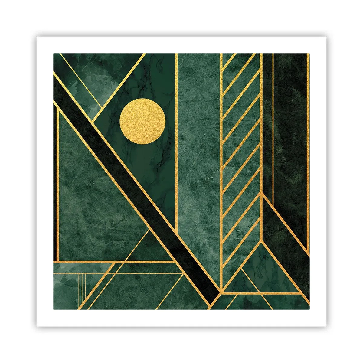 Poster - Dynamik von Gold und Azurblau - 60x60 cm