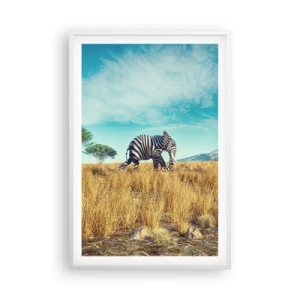 Poster in einem weißen Rahmen - Grau ist nicht mehr in Mode - 61x91 cm