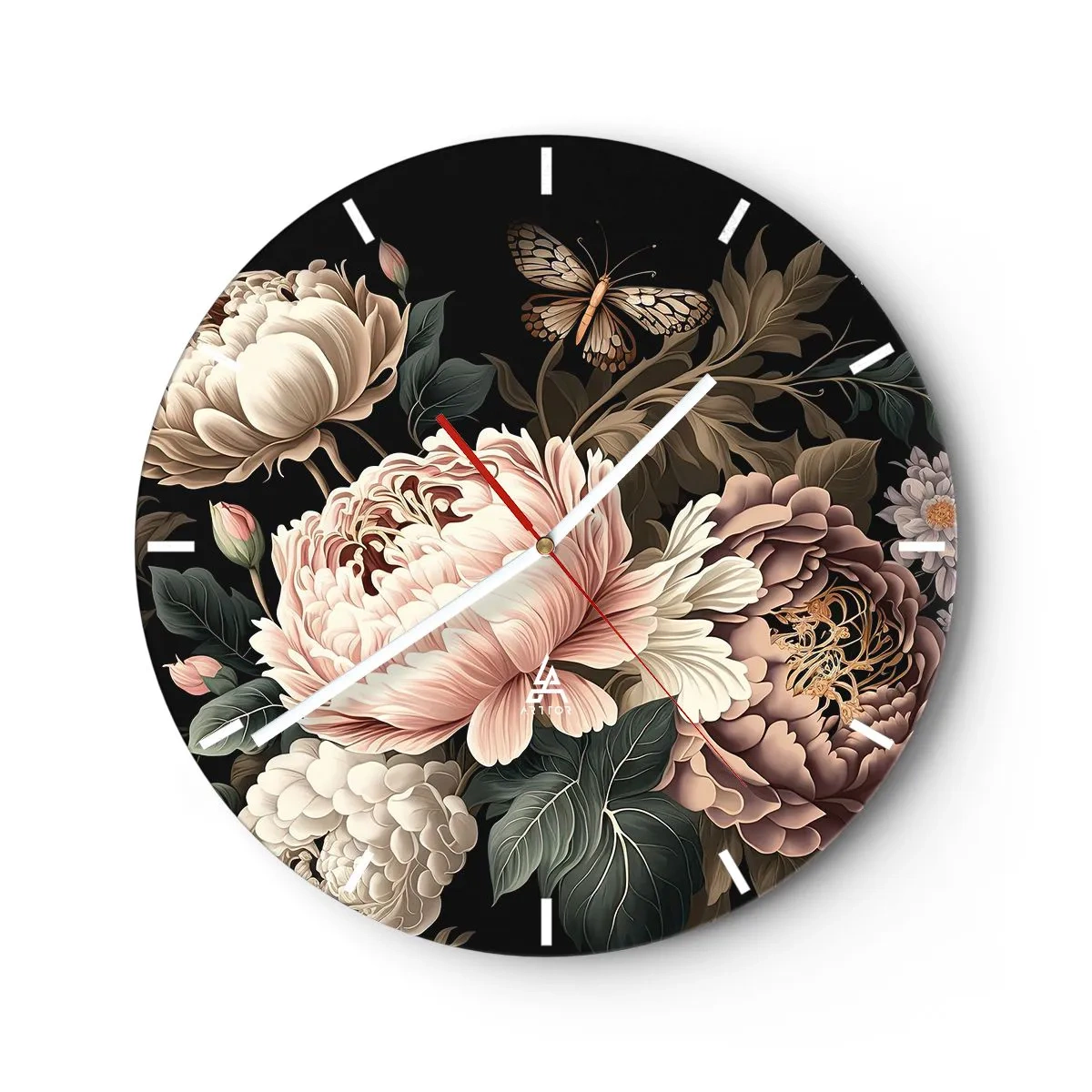 Wanduhr - Glasuhr - Im Barockstil - 40x40 cm