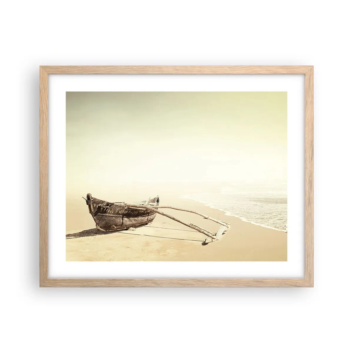 Poster in einem Rahmen aus heller Eiche - Erinnerung an die Südsee - 50x40 cm