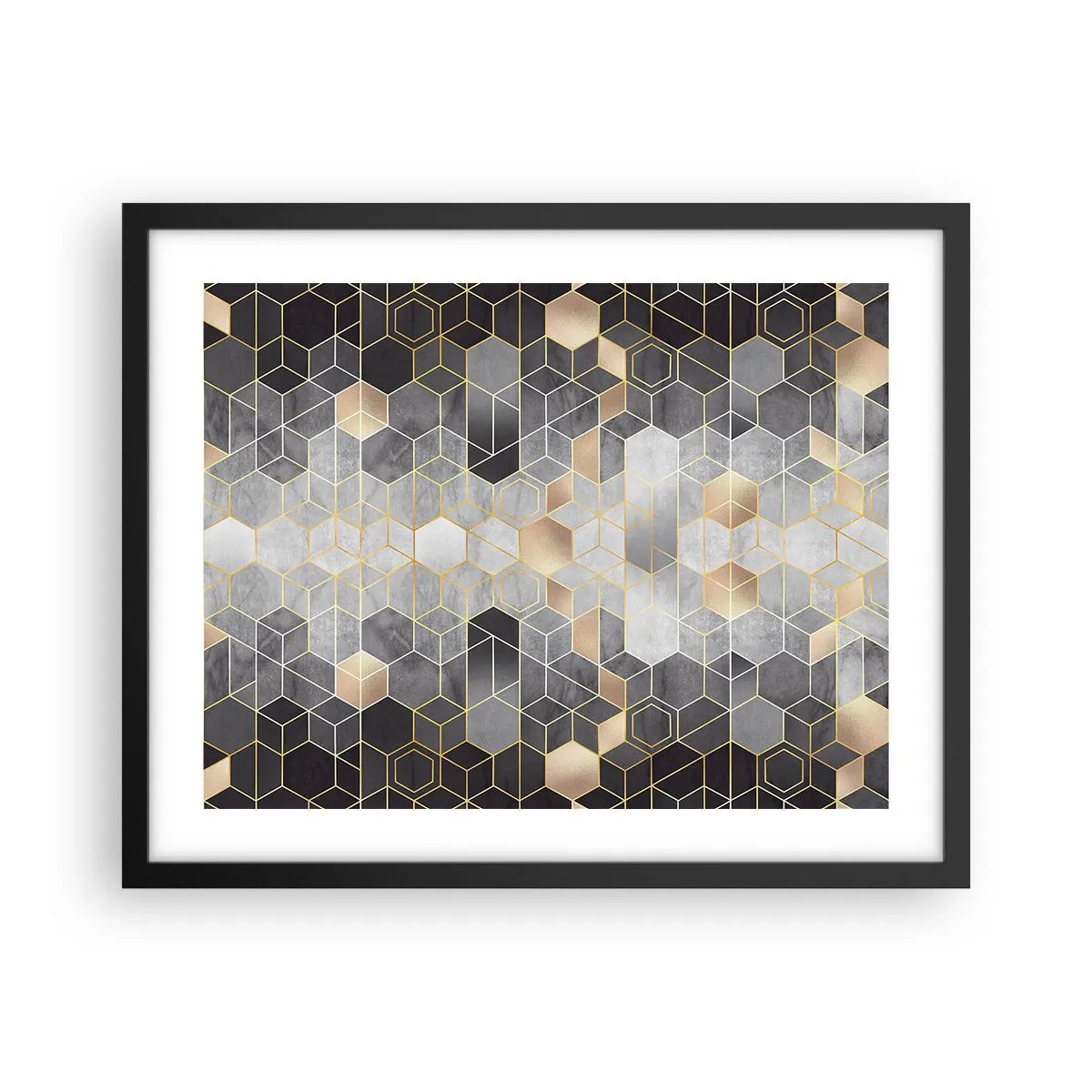 Poster in einem schwarzem Rahmen - Diamant-Komposition - 50x40 cm