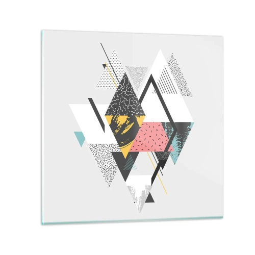 Glasbild - Bild auf glas - Variation über Dreieck und Raute - 60x60 cm