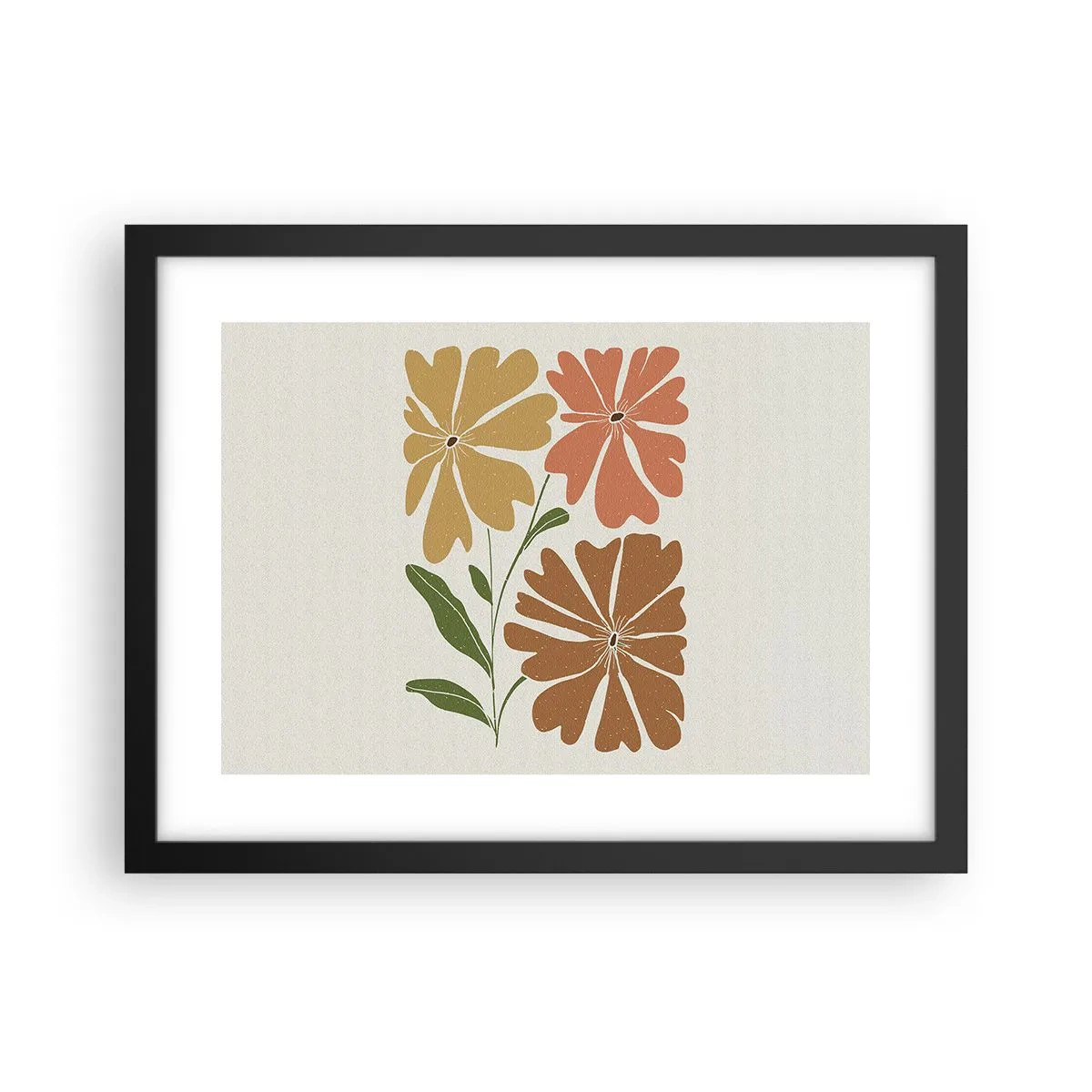 Poster in einem schwarzem Rahmen - Natur und Geometrie - 40x30 cm