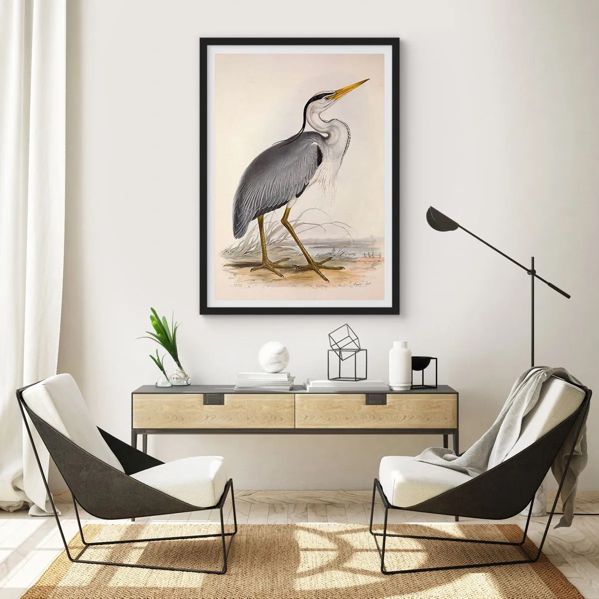 Poster in einem schwarzem Rahmen - Reiher Gnade - 61x91 cm