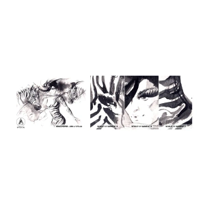 Fototapetenmuster Standard Eco - Tanzen mit den Zebras - Abstraktion, Frau, Rippen - 100x30 cm