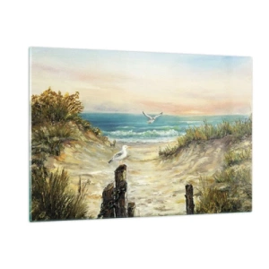 Glasbild - Bild auf glas - Windstiller Rückzug - 120x80cm - Windlose Abgeschiedenheit - Moderne Wanddekoration für Wohnzimmer und Schlafzimmer ARTTOR