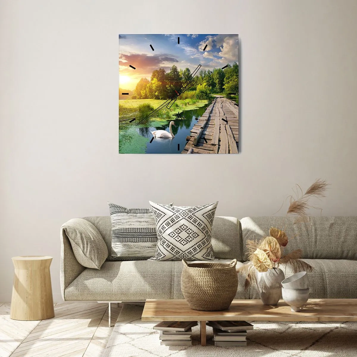 Wanduhr - Glasuhr - Sommer, Sommer überall - 40x40 cm