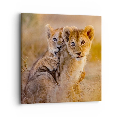 Bild auf Leinwand - Leinwandbild - Bitte nicht stören! Wir haben Spaß - 30x30 cm