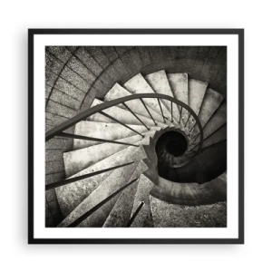 Poster in einem schwarzem Rahmen - Treppe hoch, Treppe runter - 60x60 cm