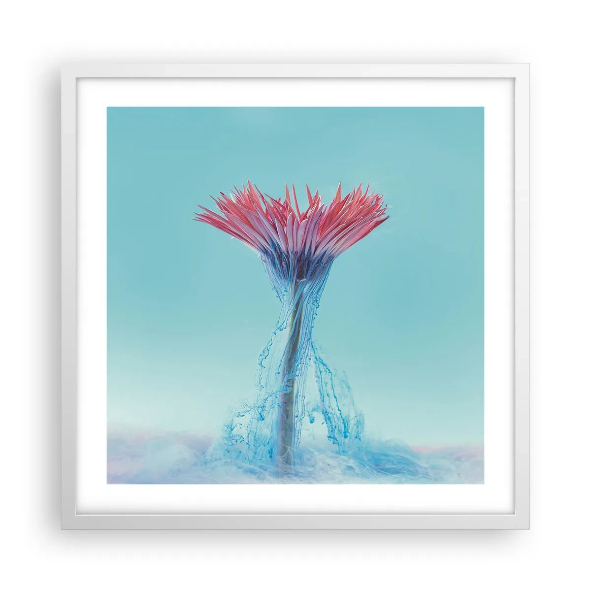 Poster in einem weißen Rahmen - In einer belebenden Umarmung - 50x50 cm