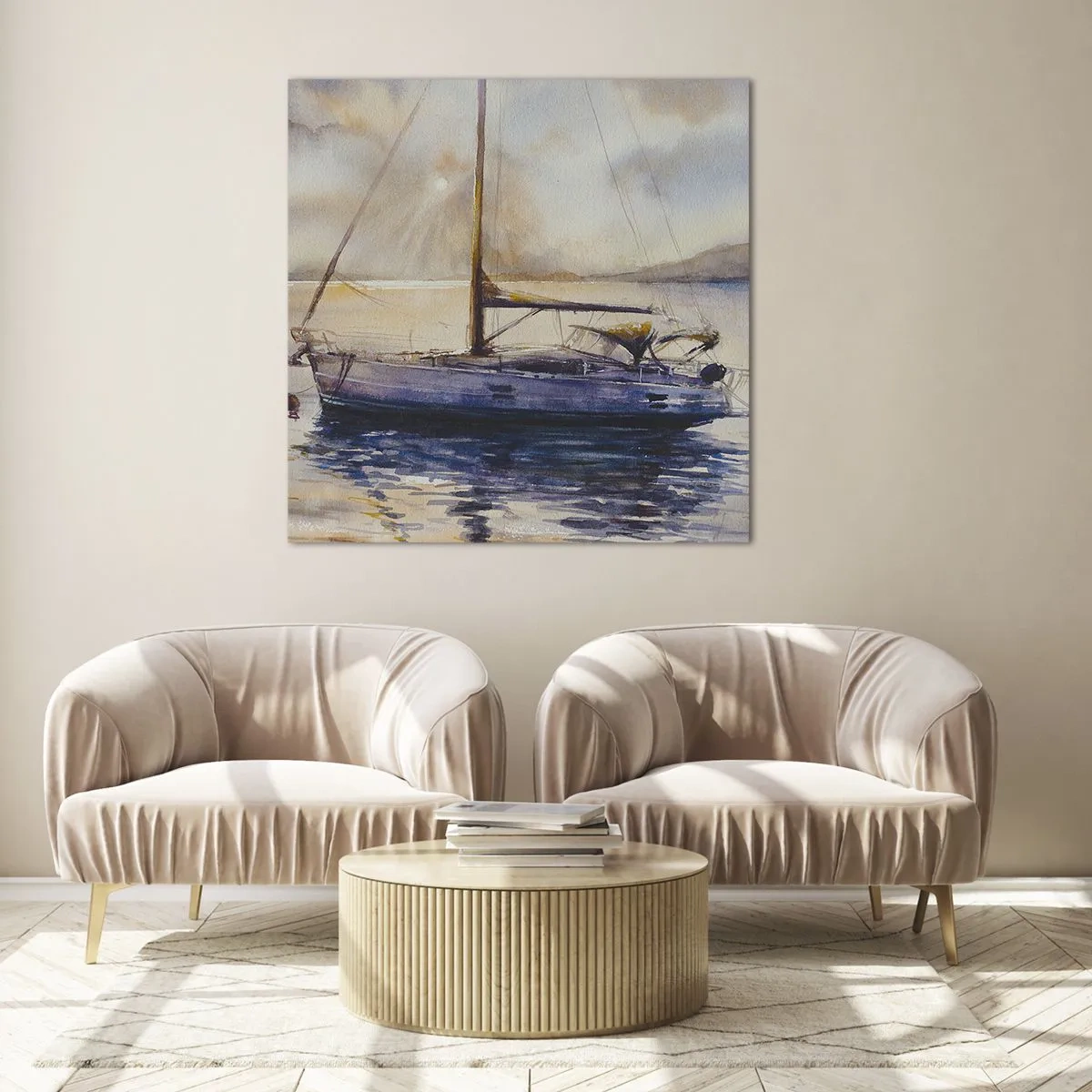 Glasbild - Bild auf glas - Abend in der Bucht - 40x40 cm