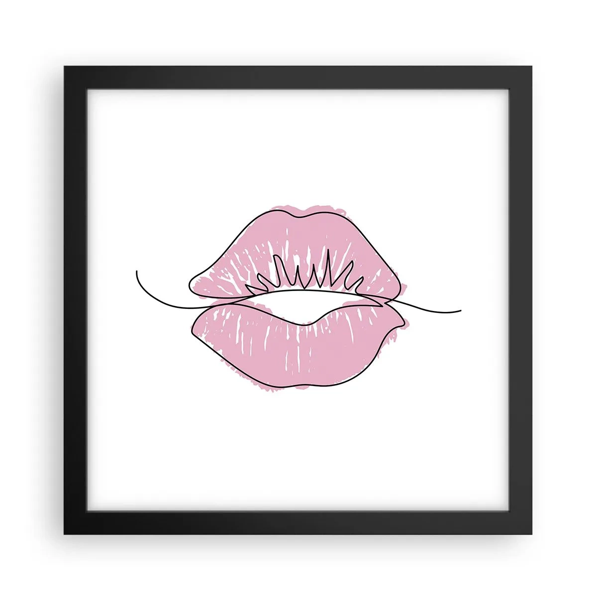 Poster in einem schwarzem Rahmen - Bereit zum Küssen? - 30x30 cm