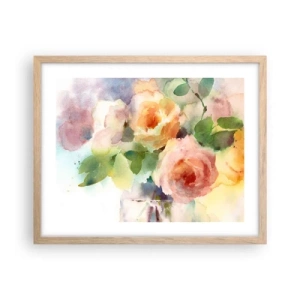 Poster in einem Rahmen aus heller Eiche - Zart wie Aquarell - 50x40 cm