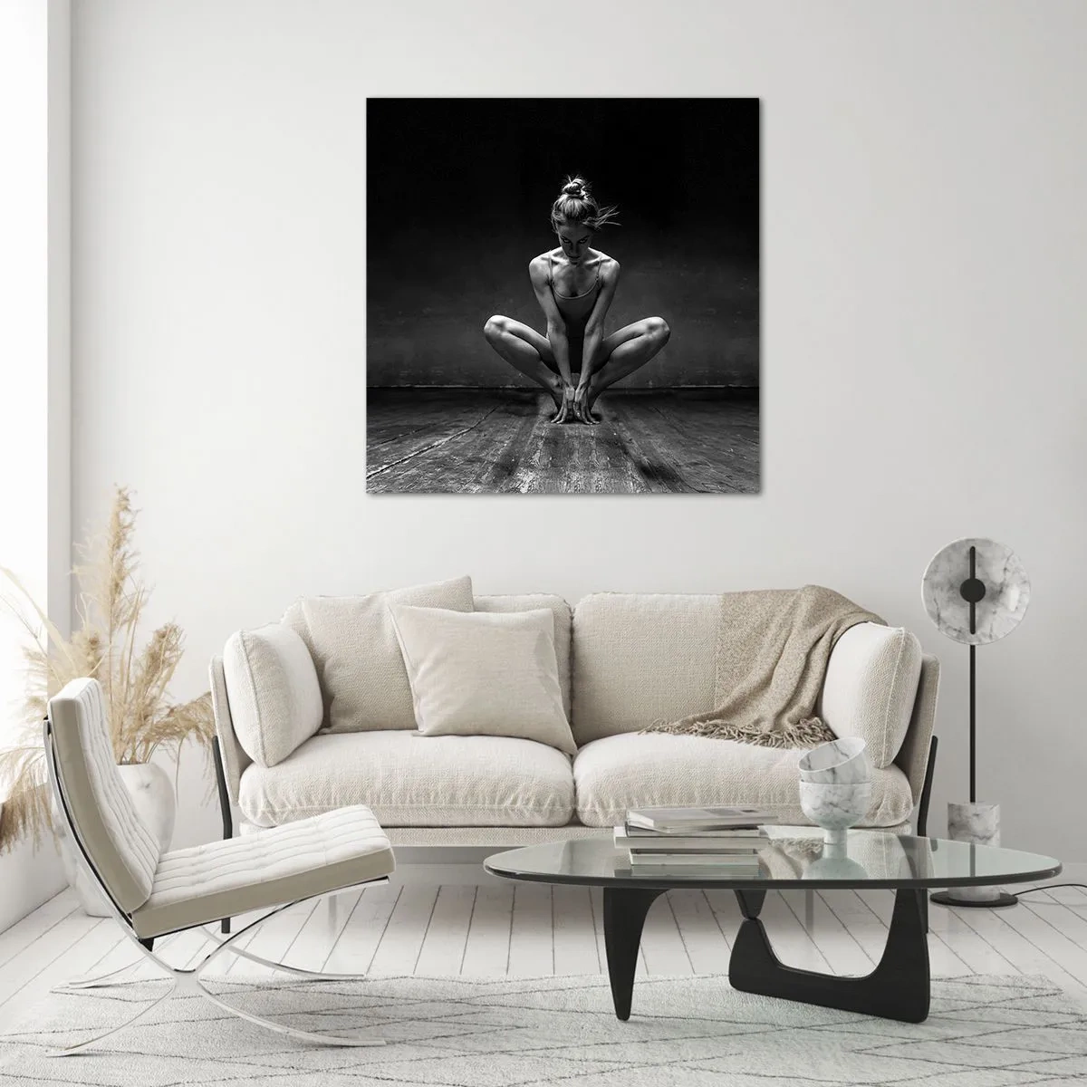 Glasbild - Bild auf glas - Konzentration der Tanzenergie - 70x70 cm