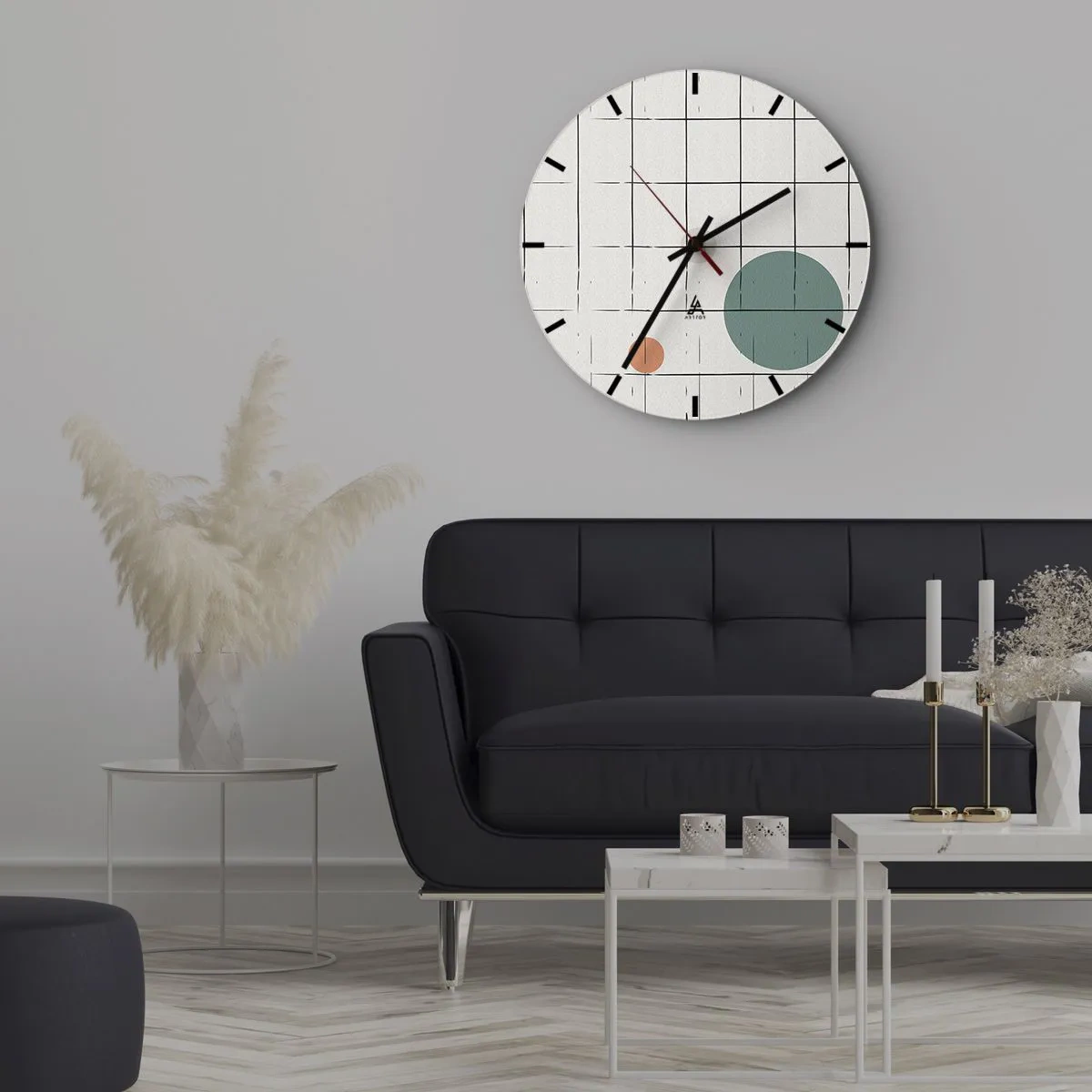Wanduhr - Glasuhr - Gefangen. Wir oder sie? - 30x30 cm