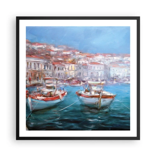 Poster in einem schwarzem Rahmen - Italienische Bucht - 60x60 cm
