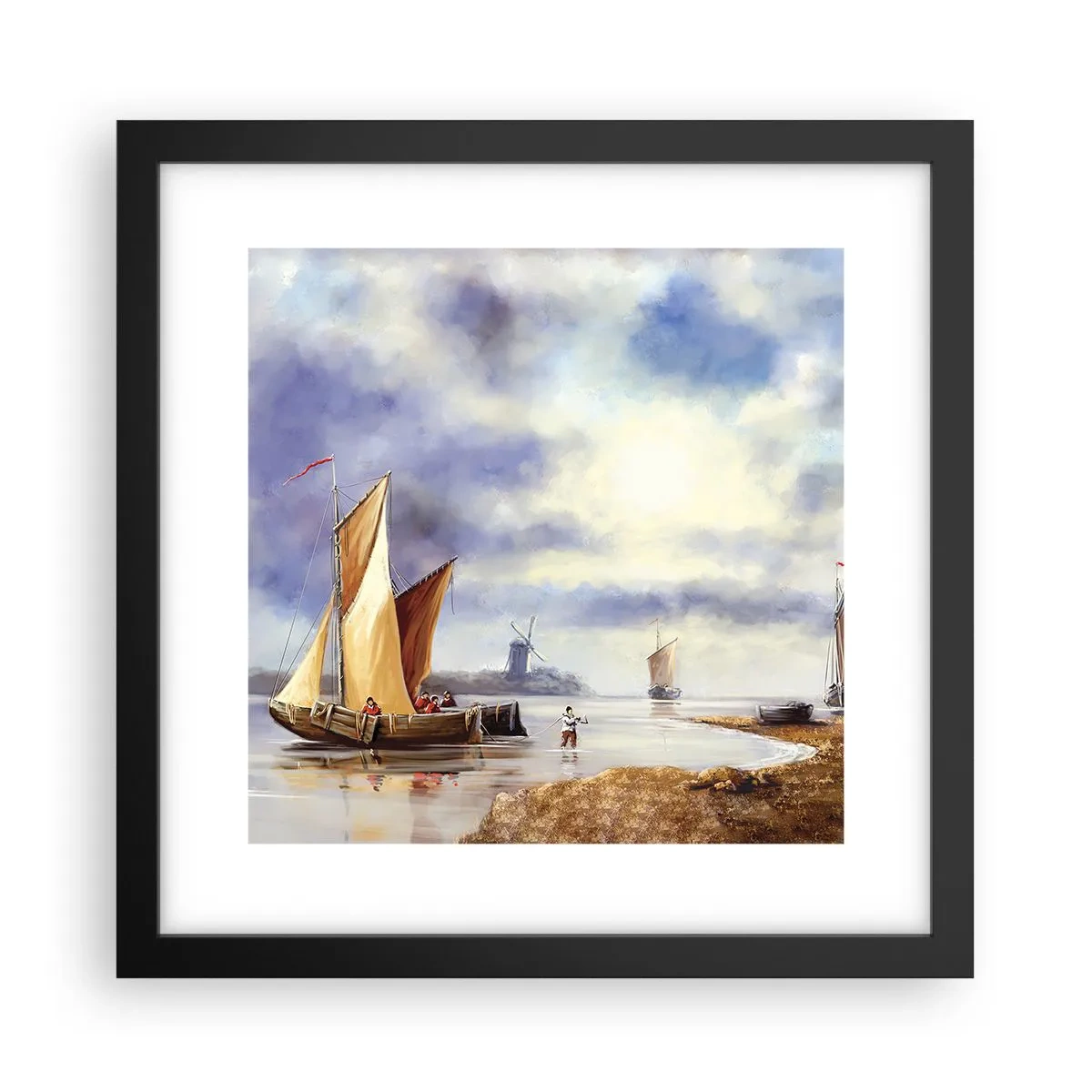 Poster in einem schwarzem Rahmen - Die Rückkehr der Seeleute - 30x30 cm
