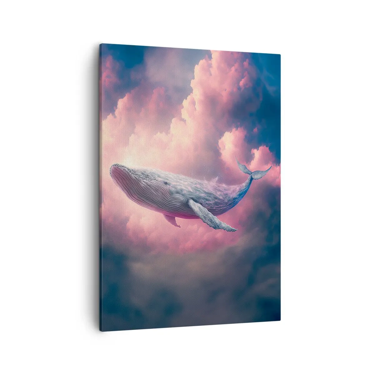 Bild auf Leinwand - Leinwandbild - Ein Wal, der bei Sonnenuntergang in den Wolken schwebt - 50x70cm - Reibe deine Augen - Moderne Wanddekoration für Wohnzimmer und Schlafzimmer ARTTOR