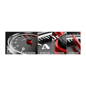 Fototapetenmuster Standard Eco - Vollgas! - Automobil, Tachometer, 3D - 100x30 cm