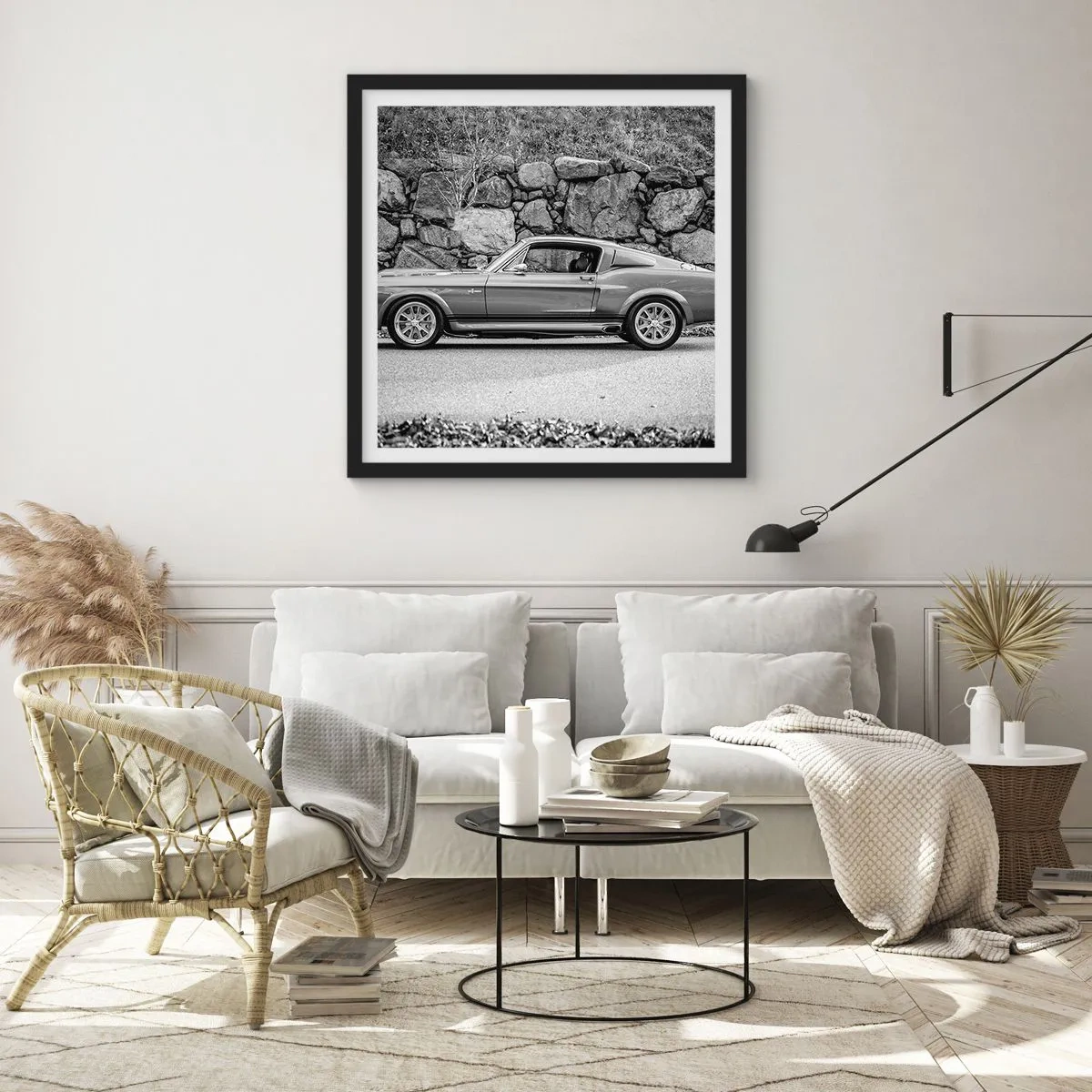 Poster in einem schwarzem Rahmen - Die Legende der 1960er - 60x60 cm