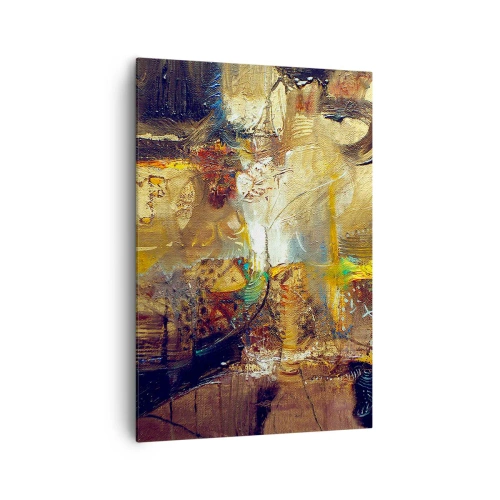 Bild auf Leinwand - Leinwandbild - Abstraktes Stillleben in warmen Farben - 70x100cm - Kalt, wärmer, heiß - Moderne Wanddekoration für Wohnzimmer und Schlafzimmer ARTTOR