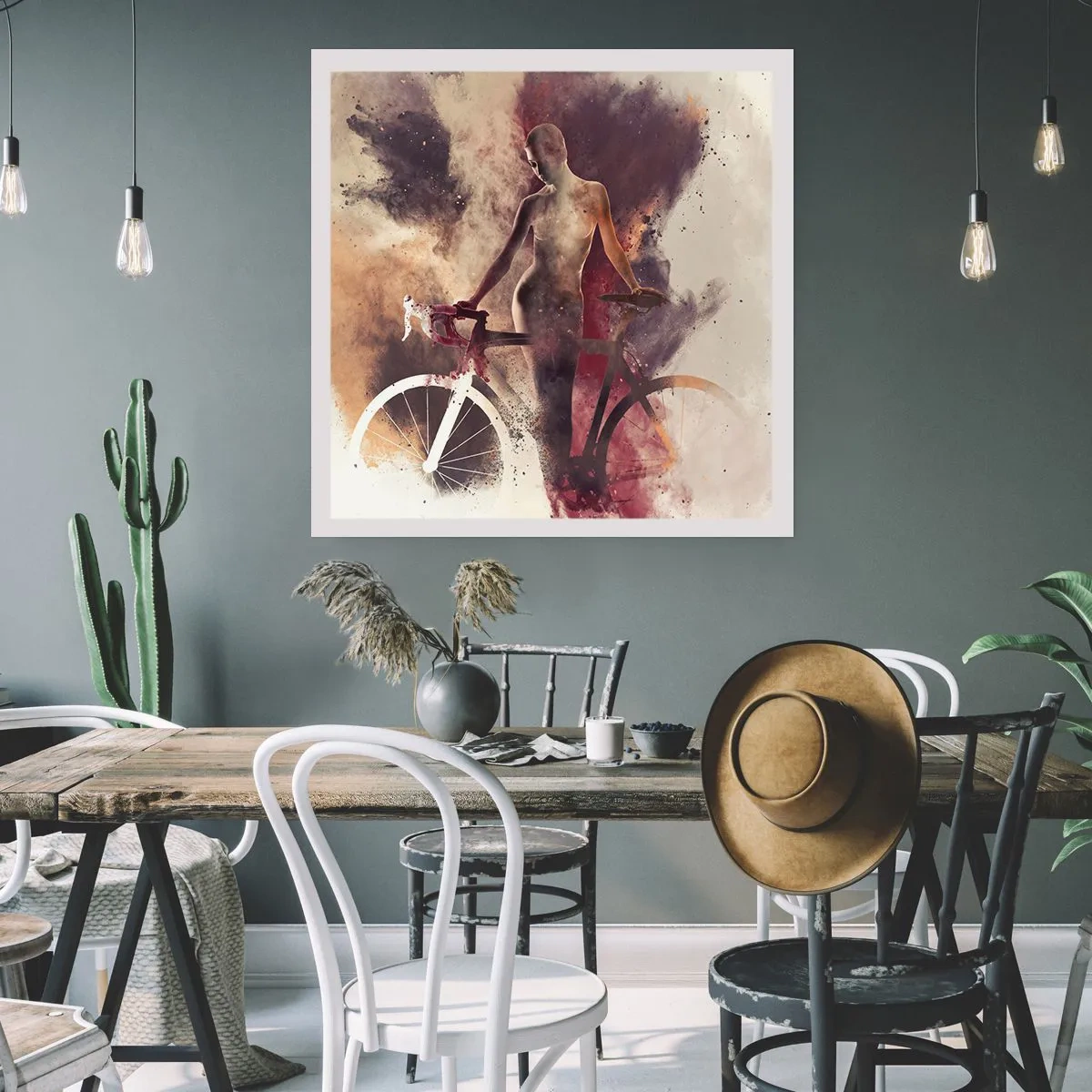Poster - Eine Fahrradseele in Marmorformen - 40x40 cm