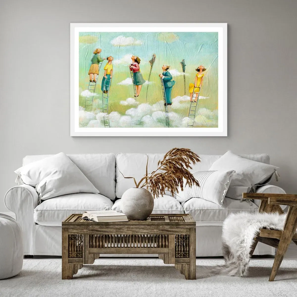 Poster in einem weißen Rahmen - Hinter deinem Traum - 70x50 cm