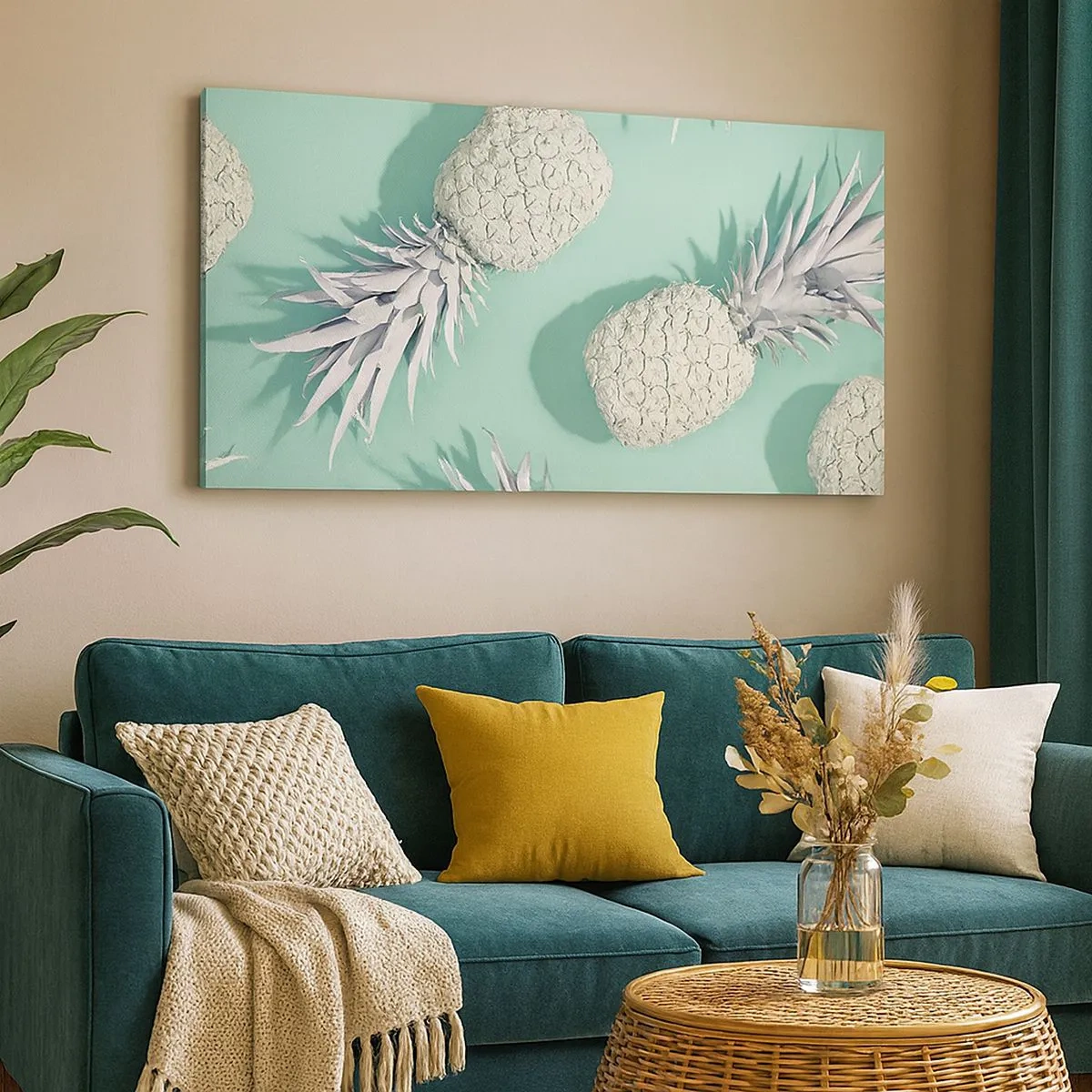 Bild auf Leinwand - Leinwandbild - Das passt gut zu Minze - 100x40 cm