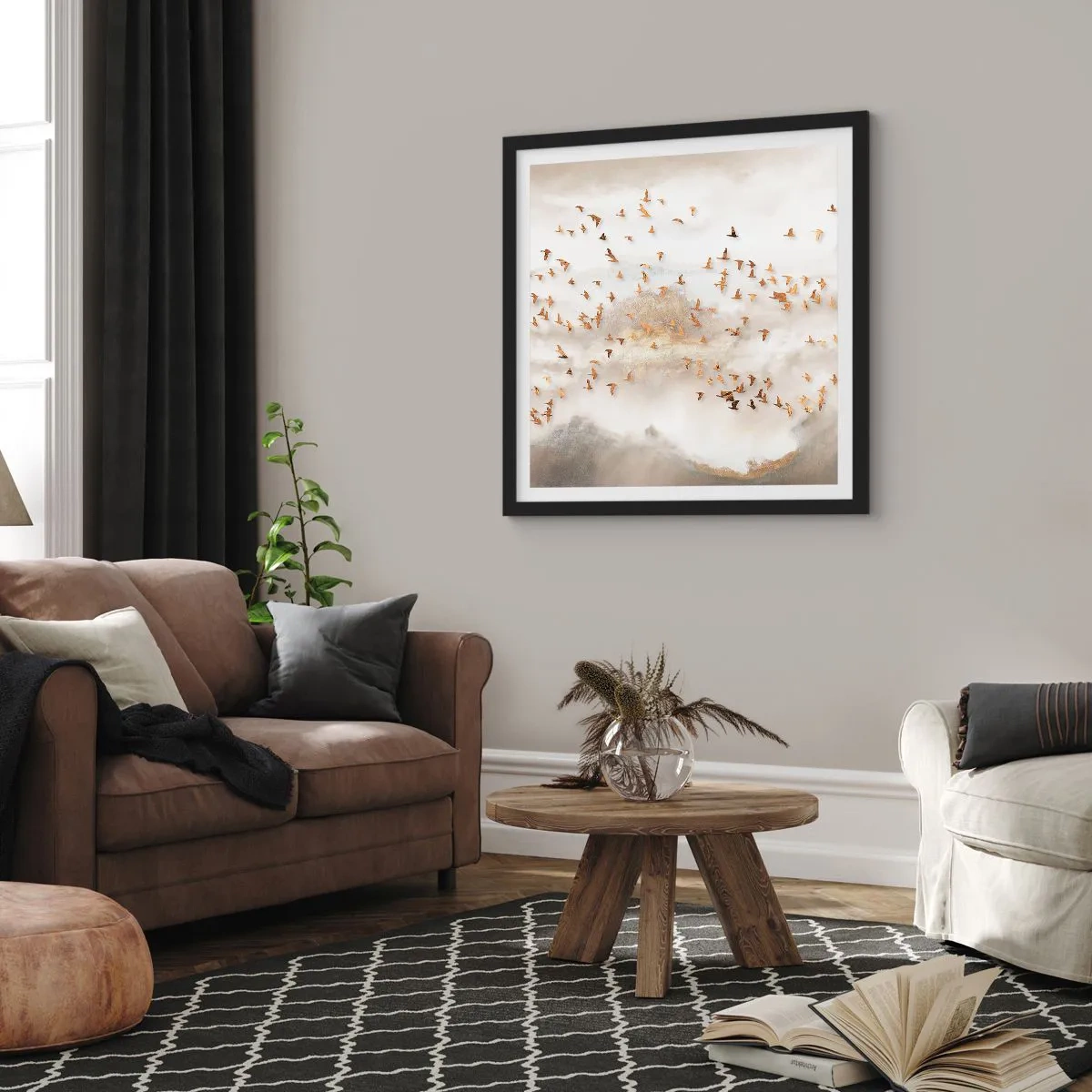 Poster in einem schwarzem Rahmen - Es ist schon die Zeit… - 40x40 cm