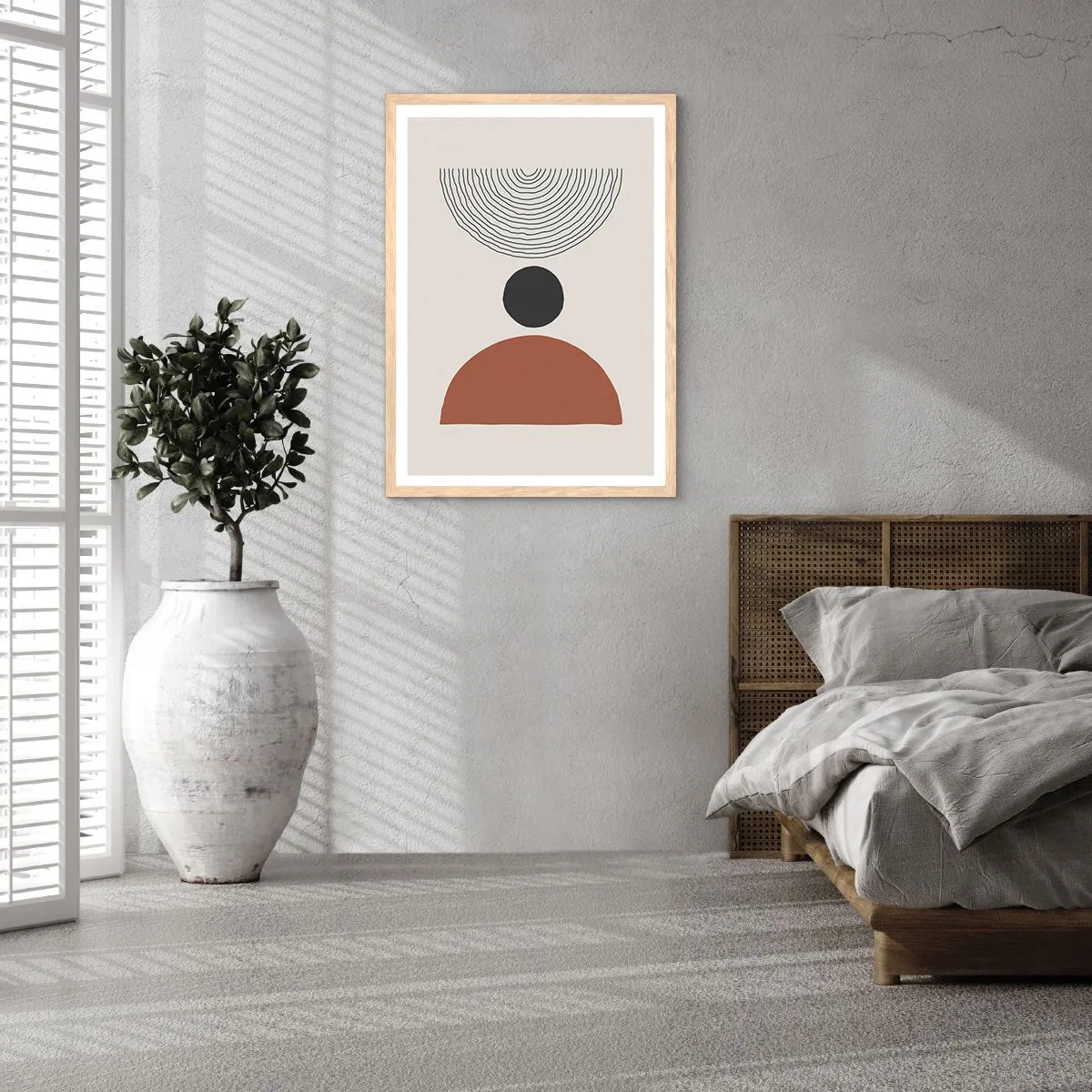 Poster in einem Rahmen aus heller Eiche - Das Zentrum der Aufmerksamkeit - 40x50 cm