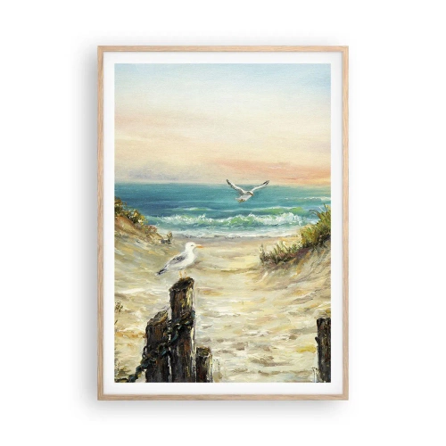 Poster in einem Rahmen aus heller Eiche - Windlose Abgeschiedenheit - 70x100 cm