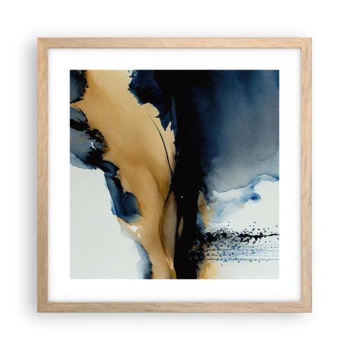 Poster in einem Rahmen aus heller Eiche - Hinter dem Vorhang - 40x40 cm