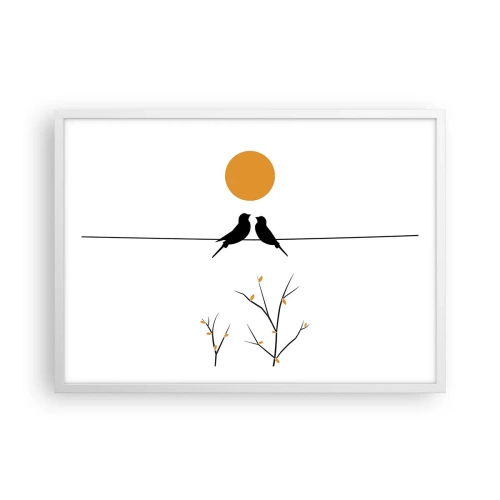 Poster in einem weißen Rahmen - Abend der Nachtigallen - 70x50 cm