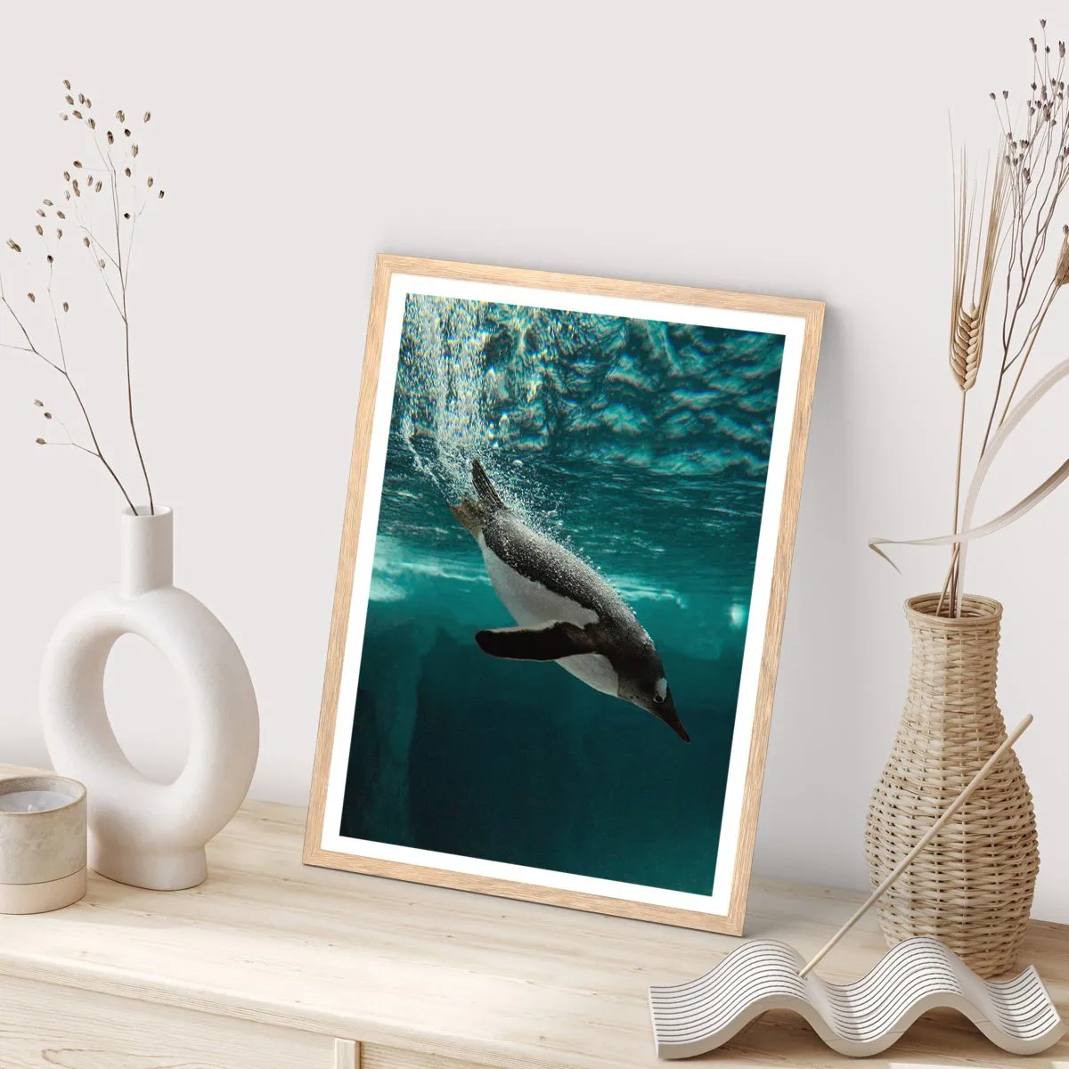 Poster in einem Rahmen aus heller Eiche - Willkommen in meiner Welt - 61x91 cm