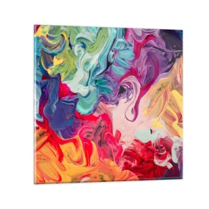 Glasbild - Bild auf glas - Die Geburt der Farben - 70x70 cm