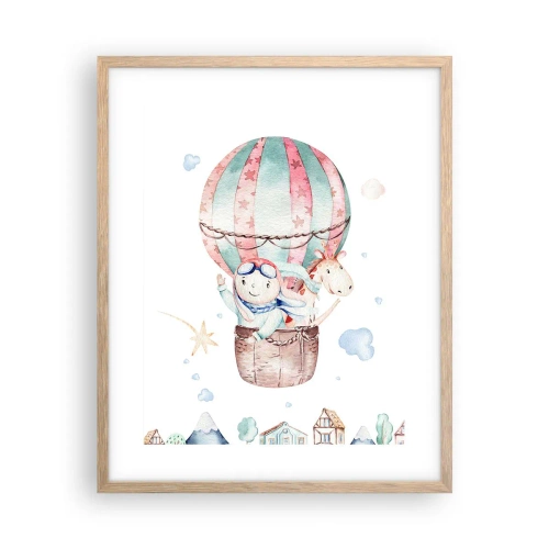 Poster in einem Rahmen aus heller Eiche - Wir kommen bald zurück! - 40x50 cm