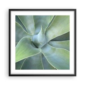 Poster in einem schwarzem Rahmen - Geburt des Grüns - 50x50 cm