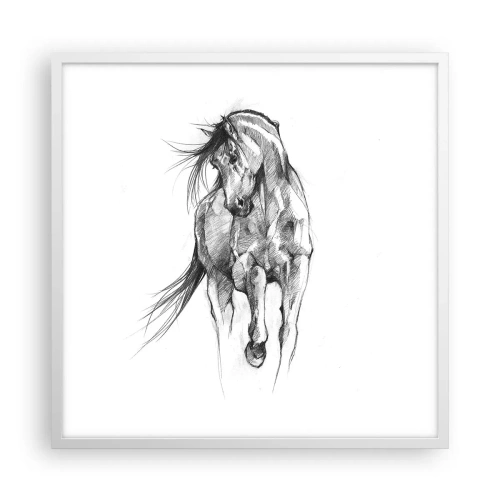 Poster in einem weißen Rahmen - Im anmutigen Trab - 60x60 cm