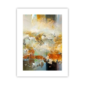 Poster - Im Galopp durch das Licht - 30x40 cm