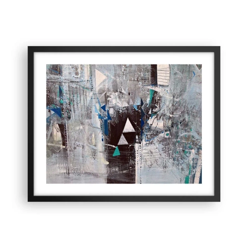 Poster in einem schwarzem Rahmen - Überschreibende Reihenfolge der Dreiecke - 50x40 cm
