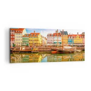 Bild auf Leinwand - Leinwandbild - Glatt wie ein Spiegel über dem Wasser - 100x40 cm