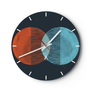 Wanduhr - Glasuhr - Astronomische Fantasie - 40x40 cm