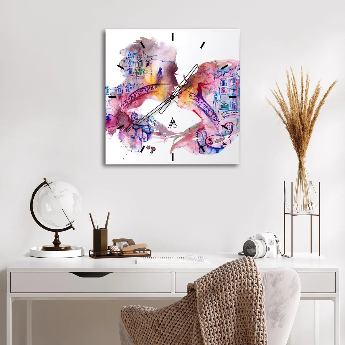 Wanduhr - Glasuhr - Die geheime Seufzerbrücke - 40x40 cm