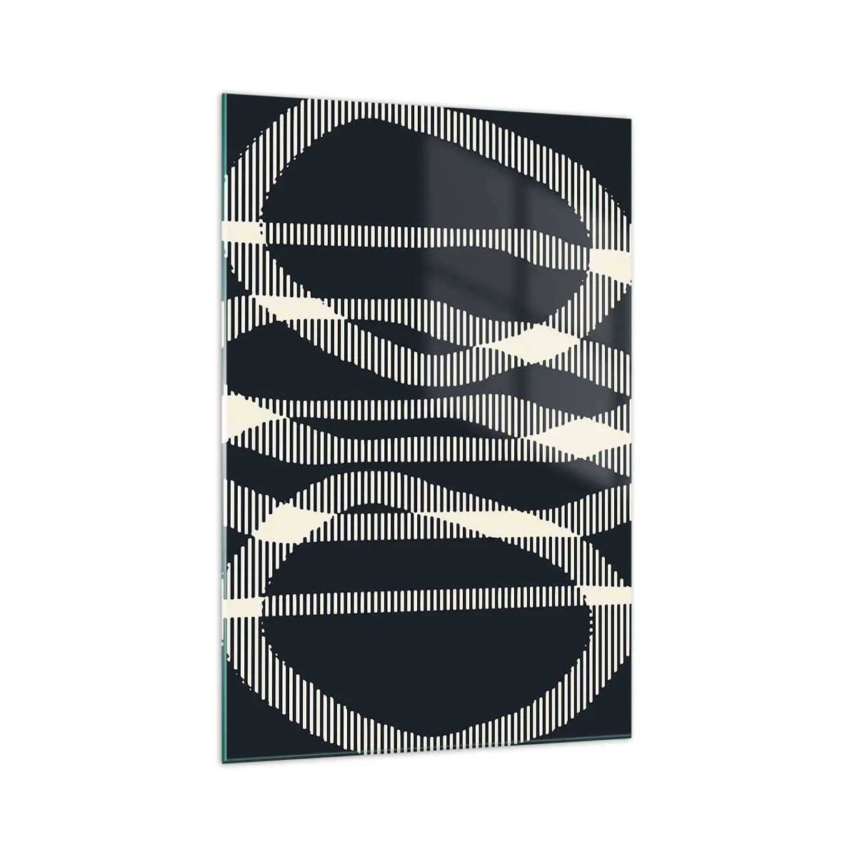 Glasbild - Bild auf glas - Geometrische Linien in hellen Farbtönen auf dunklem Hintergrund - 70x100cm - Ein Versuch, die Dunkelheit zu durchbrechen - Moderne Wanddekoration für Wohnzimmer und Schlafzimmer ARTTOR