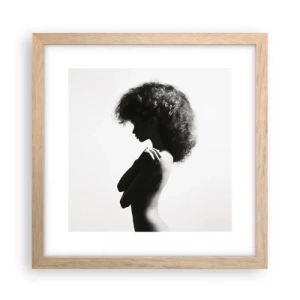 Poster in einem Rahmen aus heller Eiche - Wie eine Blume auf einem schlanken Stiel - 30x30 cm