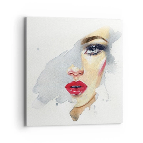 Bild auf Leinwand - Leinwandbild - Abspiegeln in einem Wassertropfen - 70x70 cm