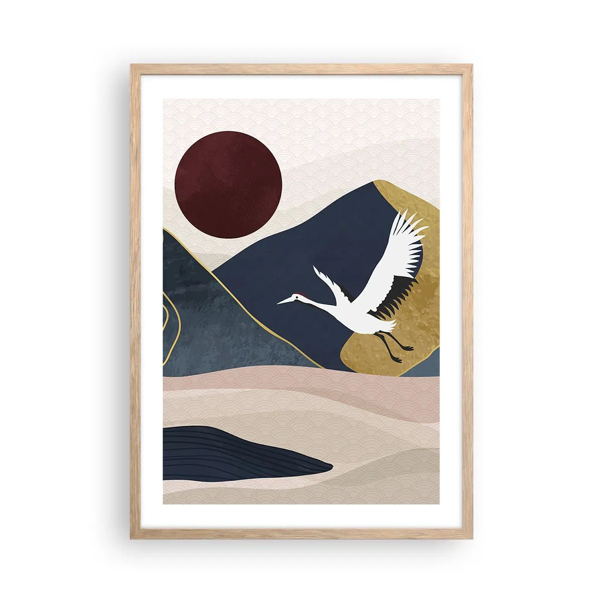 Poster in einem Rahmen aus heller Eiche - Es ist wieder ein Tag VERFLOGEN - 50x70 cm