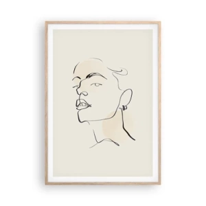 Poster in einem Rahmen aus heller Eiche - Ein stolzer Blick - 70x100 cm